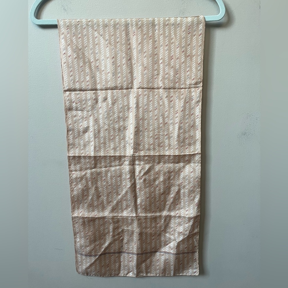 Vintage Echo Beige Patterned Scarf Rectangle Stri… - image 8